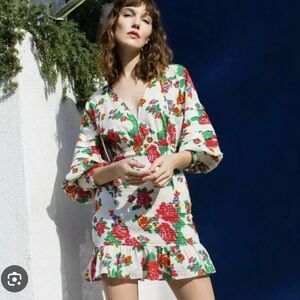 RHODE Anya Smocked Floral Dress Size Small